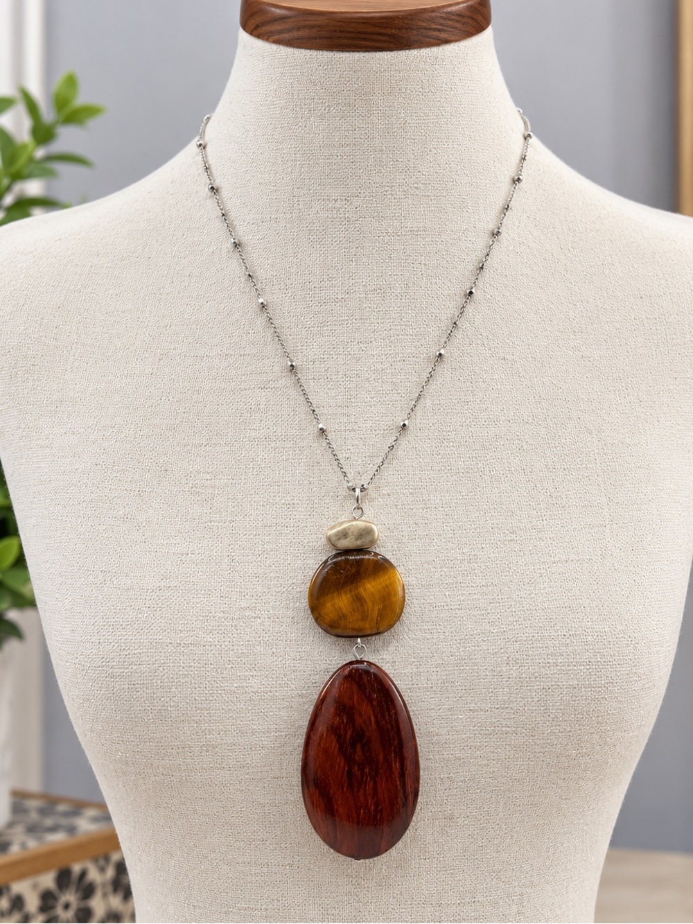 J.Jill Long Mixed-Media Pendant Necklace — AN3/OV_OP